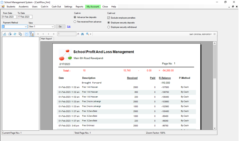 School Income and Expense Management